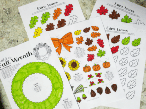 fall wreath craft to color