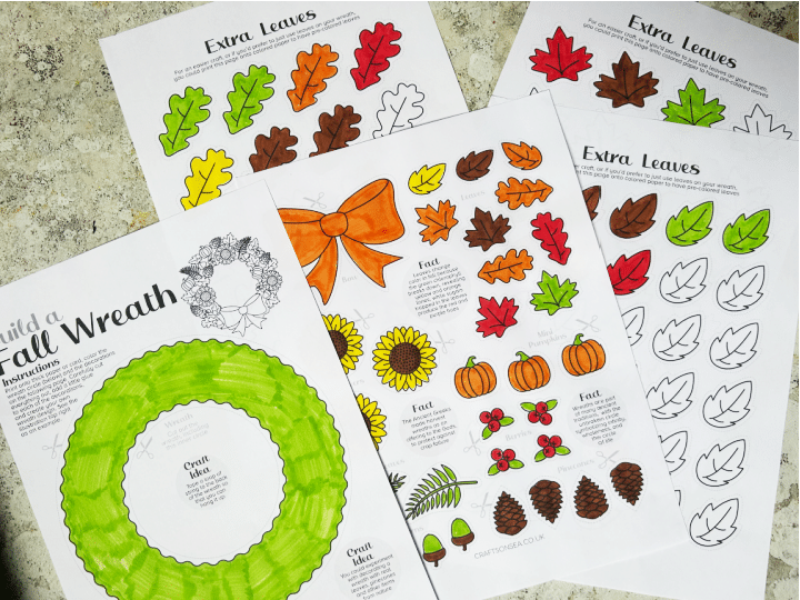fall wreath craft to color