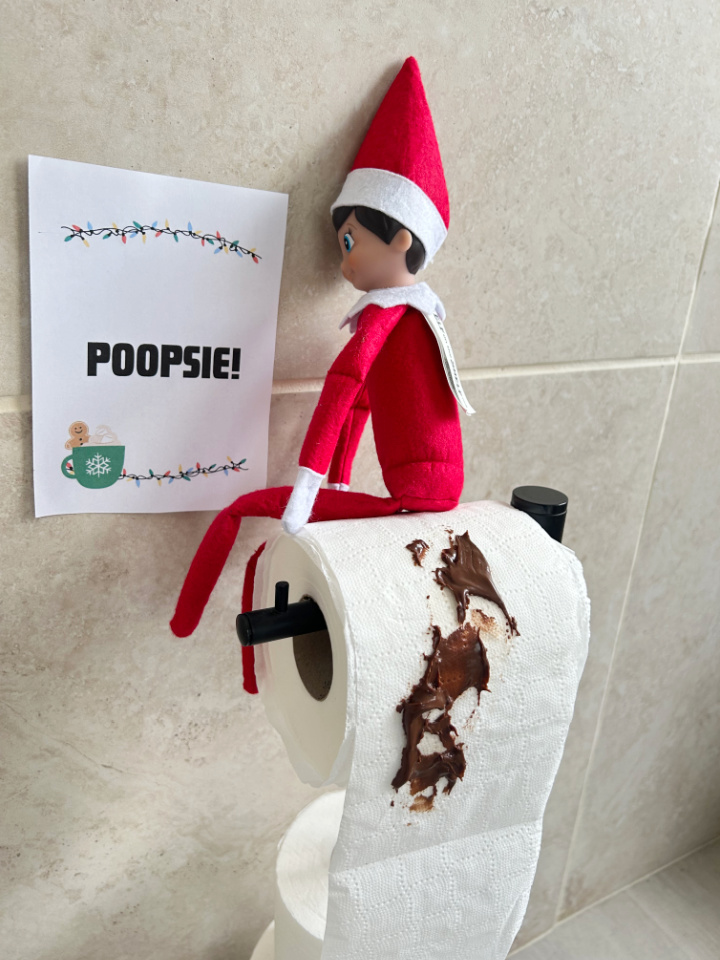 funny elf on the shelf nutella poo prank