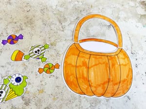 paper pumpkin trick or treat bag