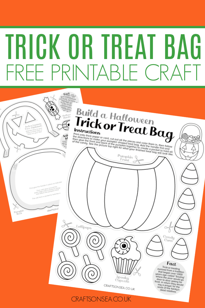 printable trick or treat halloween craft for kids