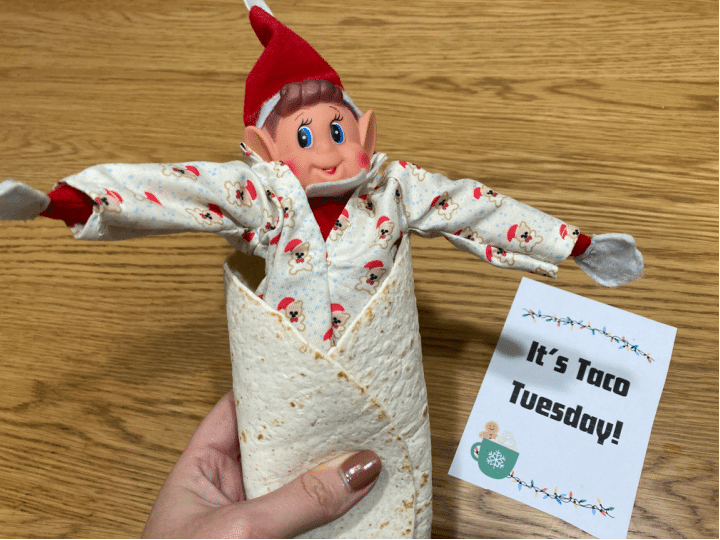 easy elf idea taco tuesday wrapped in tortilla