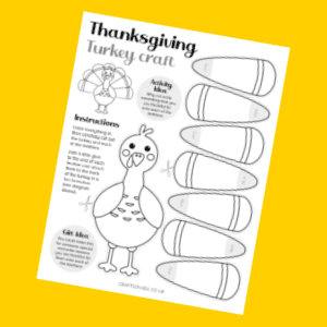 turkey cut and paste craft printable for thanksgiving