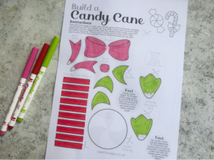 colored in candy cane craft printable