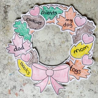 free thankful wreath craft printable for kids