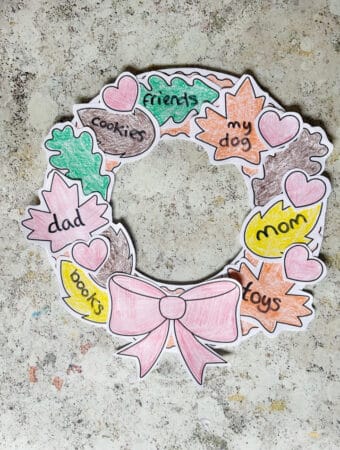 free thankful wreath craft printable for kids