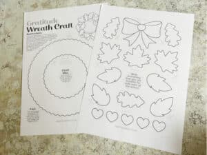 thankful wreath craft printable
