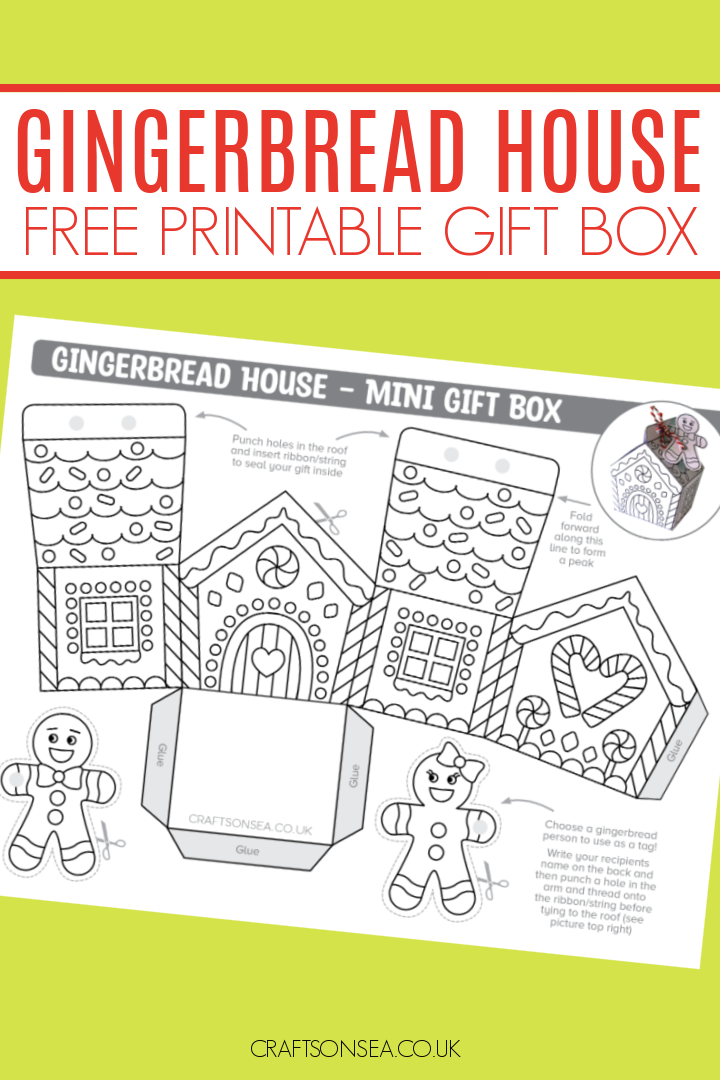 Gingerbread House Gift Box Printable PDF Free