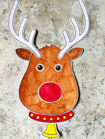 Reindeer Printable Craft cut and paste for kids