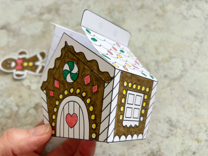 assembled gingerbread house gift box easy christmas craft for kids