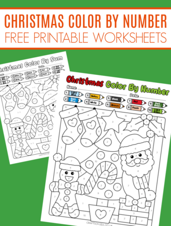 Free printable Christmas color by number PDF for kids – Santa design
