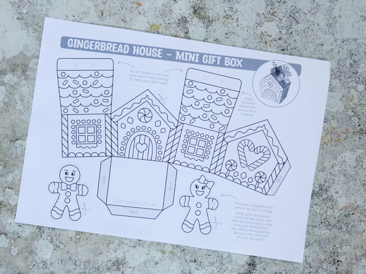 gingerbread house box template for kids and classrooms