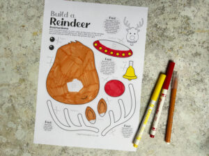 reindeer printable colored in with colored markers