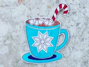 Finished cut and paste hot chocolate craft