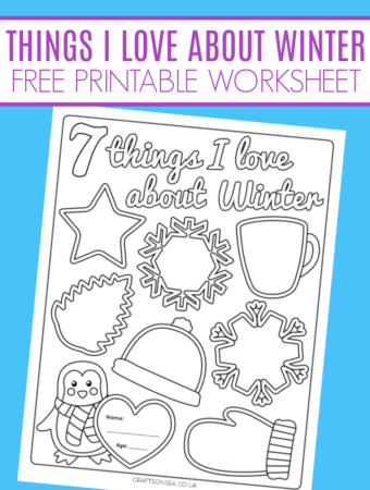 Things I love about winter worksheet printable for kids