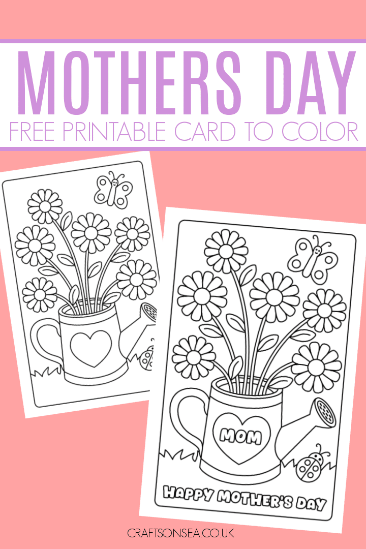 Foldable Mother’s Day card that kids can color