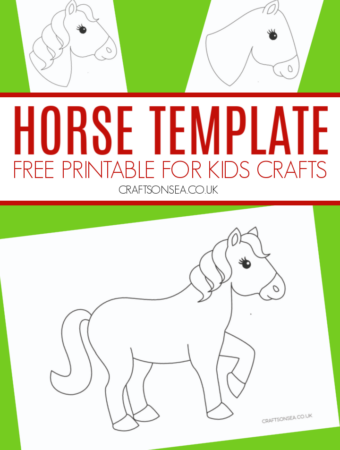 free horse template printable with horses head and full horse designs