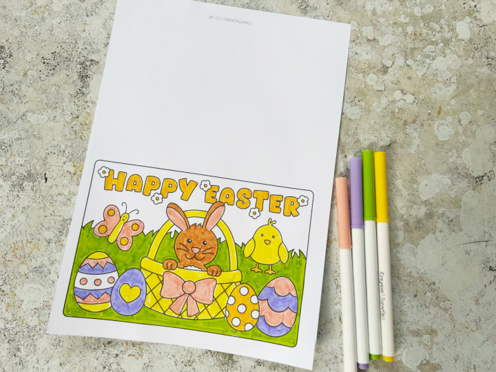 colored printable Easter card for kids