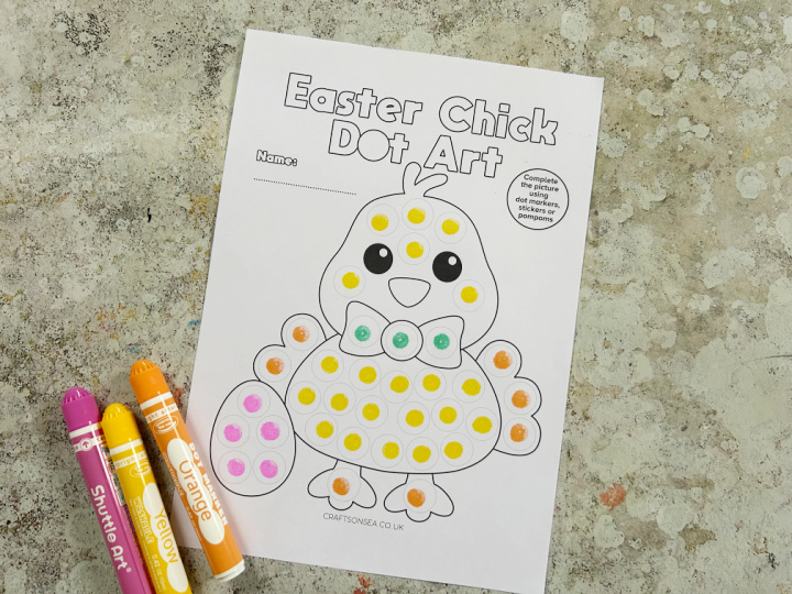 Easter chick bingo dauber printable