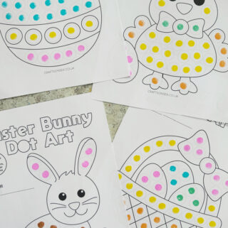 free Easter dot markers printables with egg, bunny and chick designs for kids