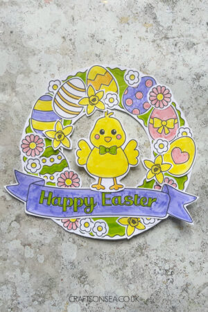Easter Wreath Craft for Kids (Free Printable Template) - Crafts on Sea