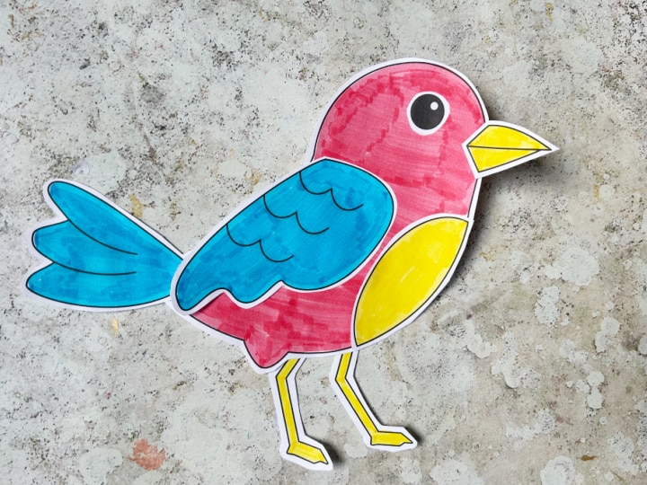 easy bird craft for kids to make with a cut and paste design