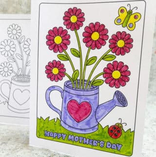 Free Mother’s Day coloring card printable for kids