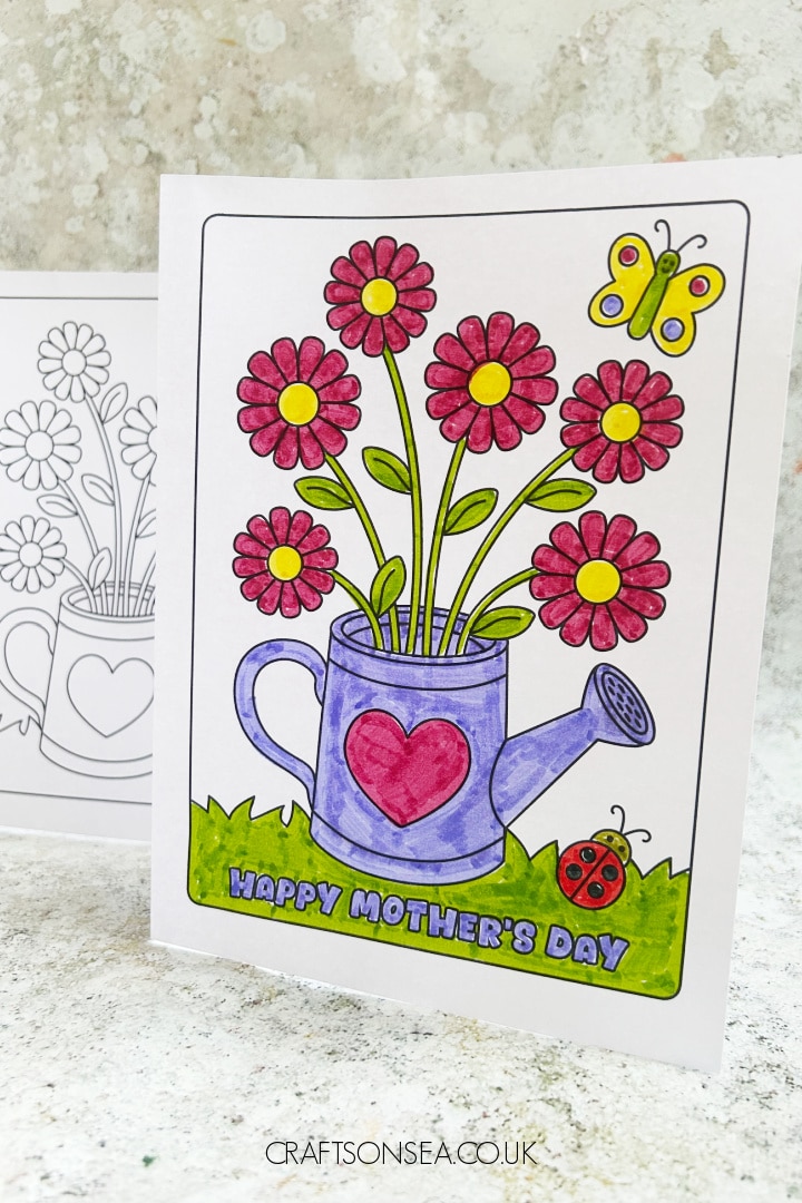Free Mother’s Day coloring card printable for kids