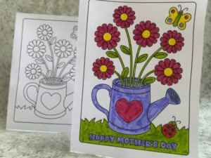 Simple Mother’s Day card printable folded in half
