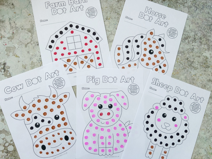farm animal dot marker printables for preschool and kindergarten