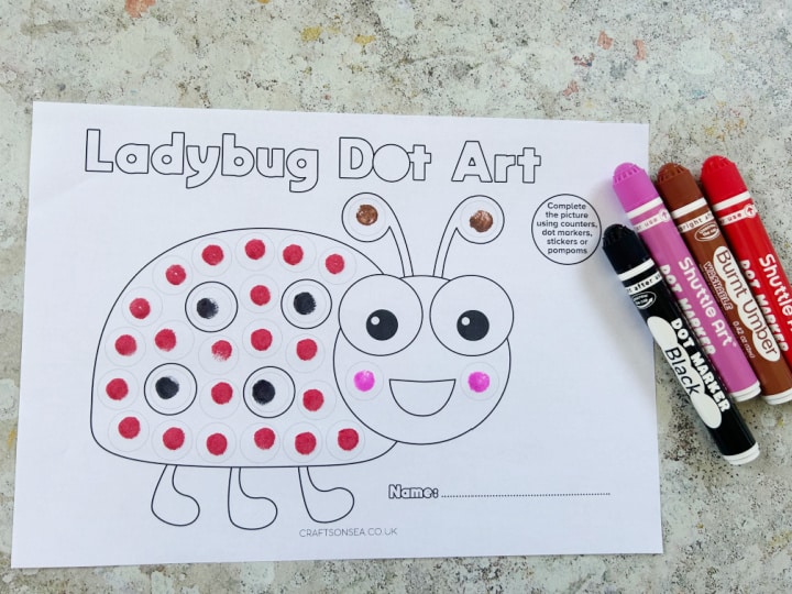 Finished ladybug do a dot printable for preschool
