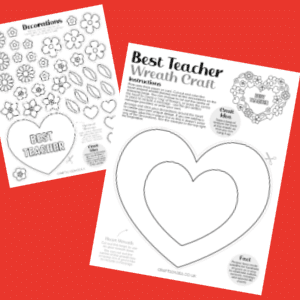 printable teacher craft for kids wreath design
