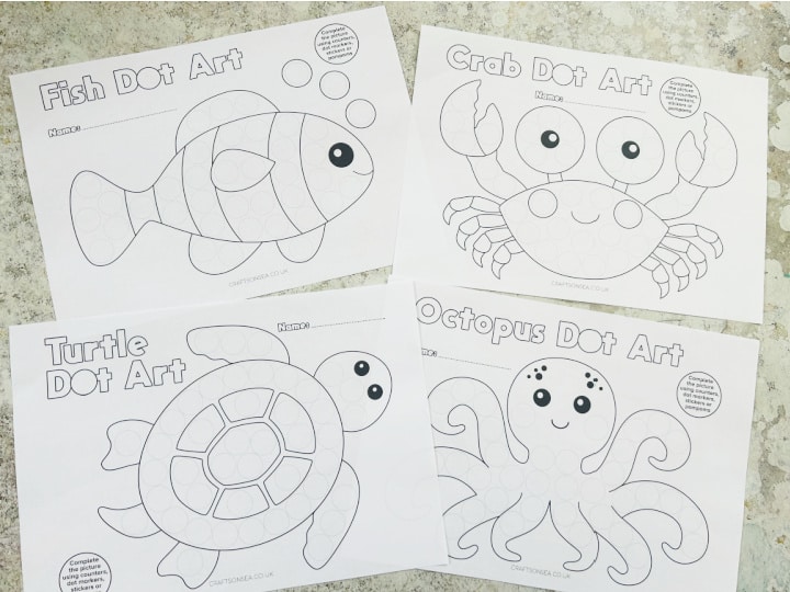 ocean dot marker printable worksheets for kids