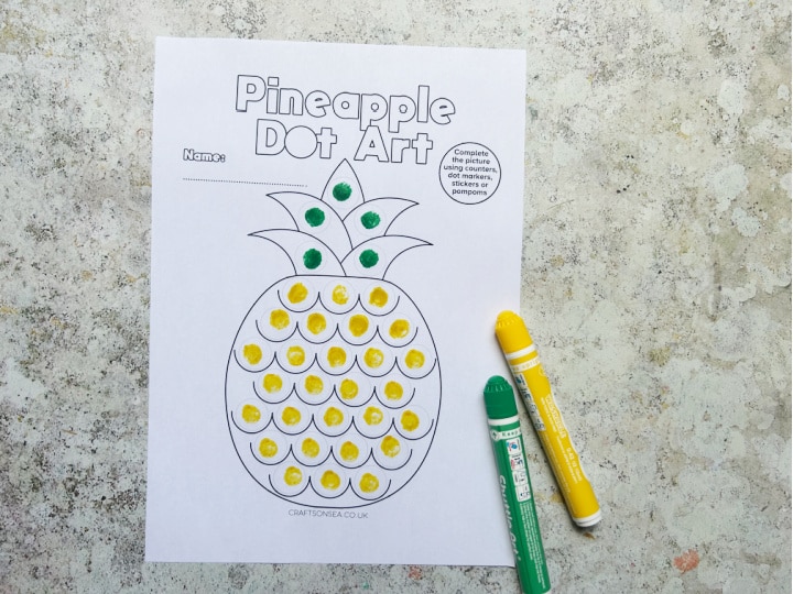 Completed fruit dot marker printable for preschoolers