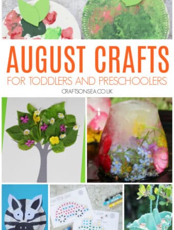 August craft ideas for toddlers and preschoolers including nature, zoo animal, transportation and back to school crafts