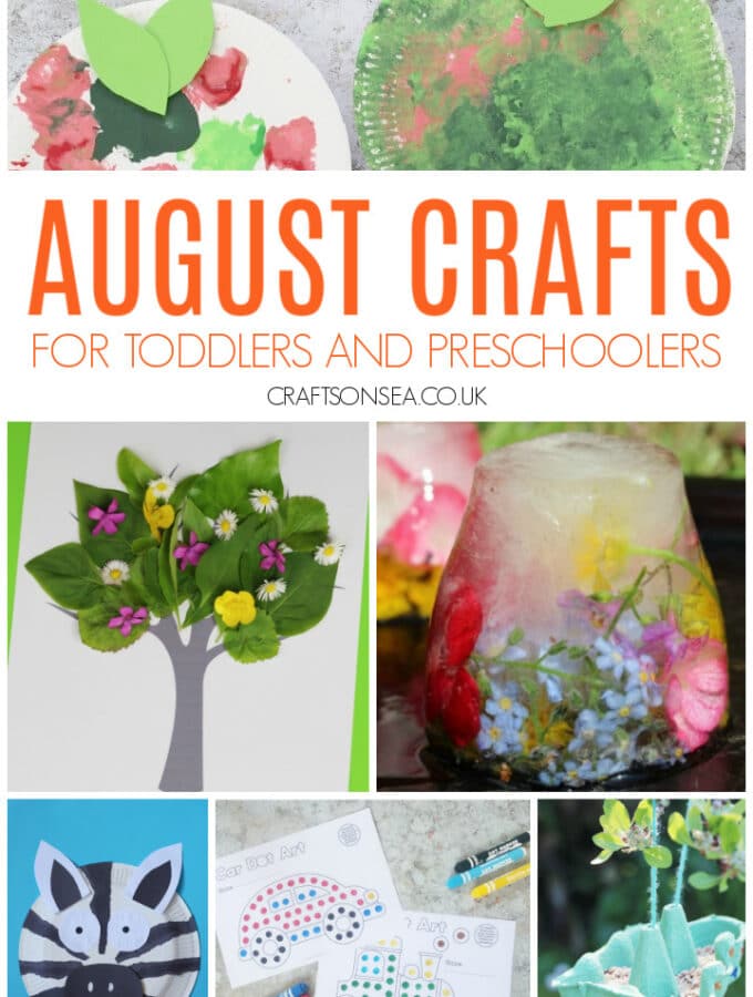 August craft ideas for toddlers and preschoolers including nature, zoo animal, transportation and back to school crafts