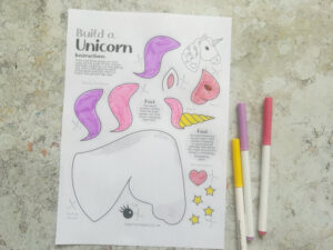 colored in printable unicorn craft