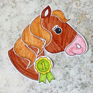 Free printable cut and paste horse craft for kids