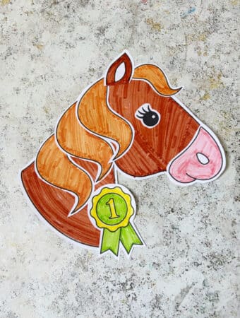 Free printable cut and paste horse craft for kids