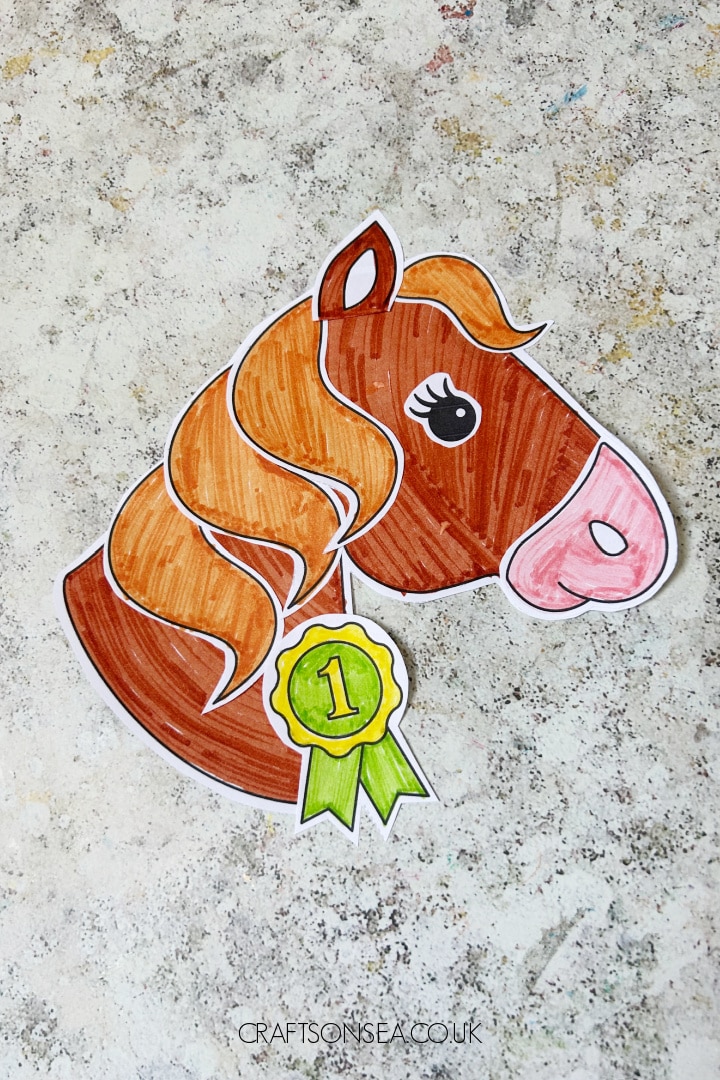 Free printable cut and paste horse craft for kids