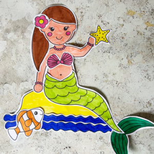 printable mermaid craft for kids