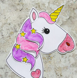 cut and paste unicorn craft free printable