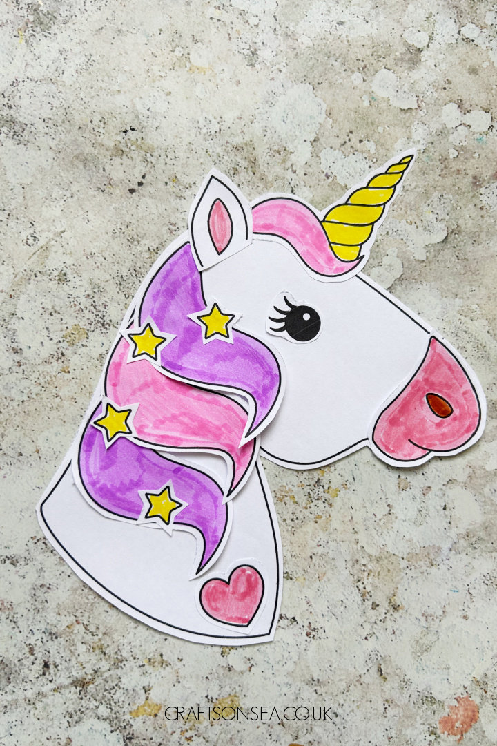 cut and paste unicorn craft free printable