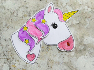 finished unicorn craft made with the printable