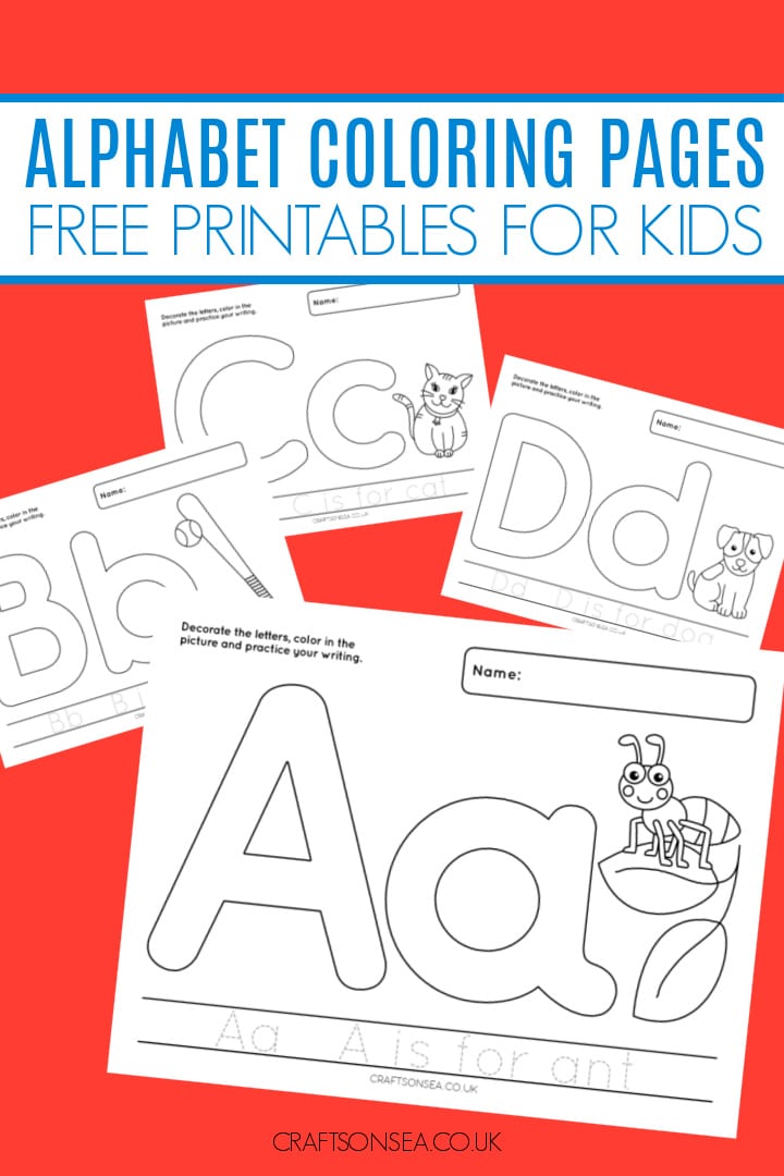 Free printable alphabet coloring pages from A to Z