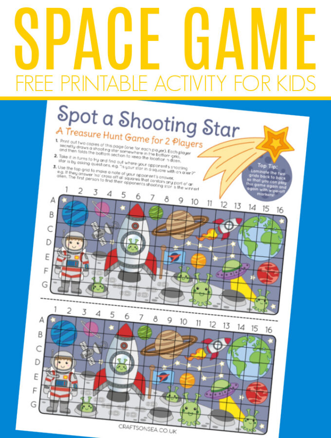 space game free printable PDF for kids
