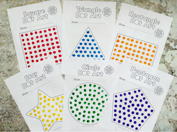 completed shapes dot marker printables