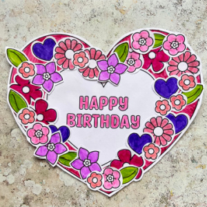 free printable cut and paste birthday wreath craft