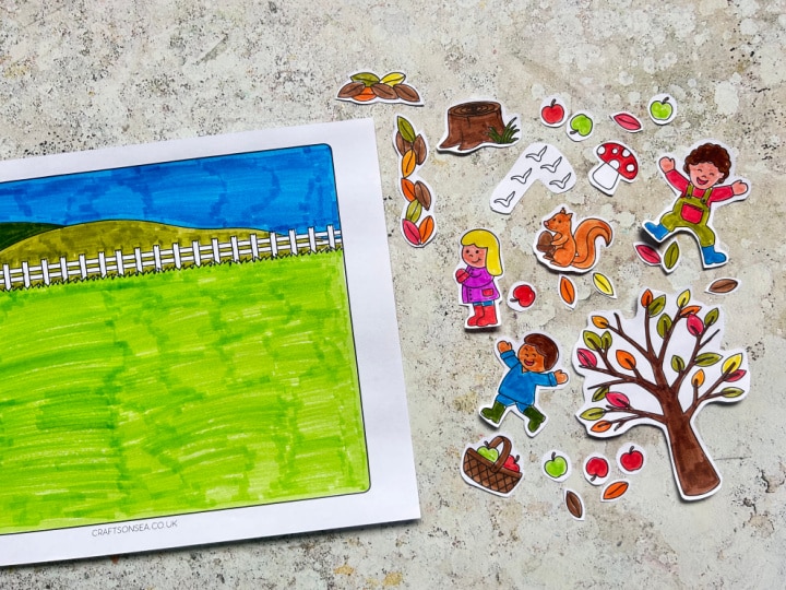 cut out pieces of the fall scene craft