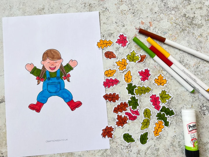 cut out leaves for fall leaf cut and paste craft